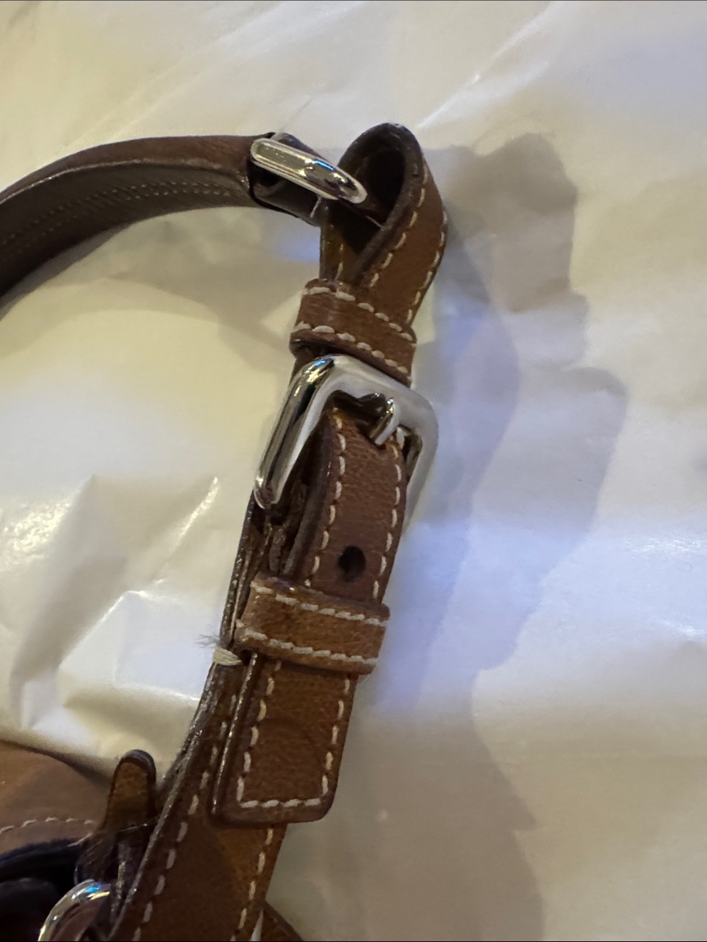 Prada Cognac Brown Leather Shoulder Bag with Front Lock - Picture 5 of 16